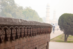 Red stone has been carved to keep the design consistent and preserve the minor details 