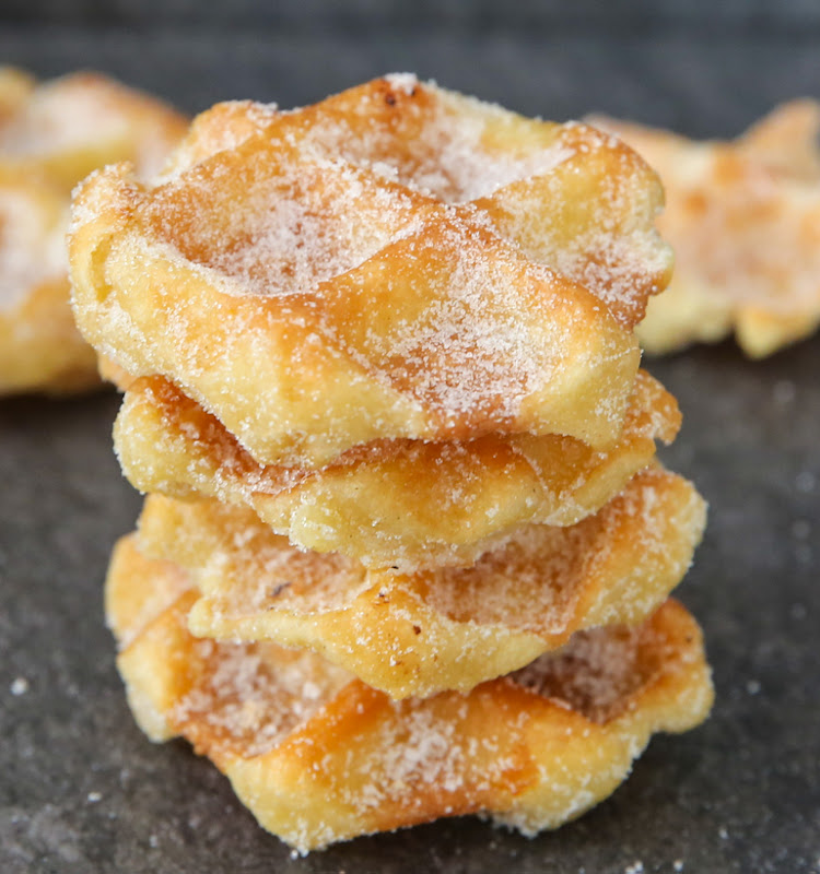 a photo of a stack of Churro Waffles