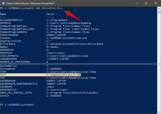 Come vedere tutte le variabili di ambiente in PowerShell