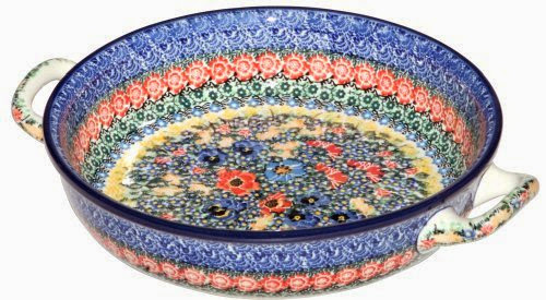  New Polish Pottery Unikat BAKER LARGE ROUND Boleslawiec CA Pattern U4143