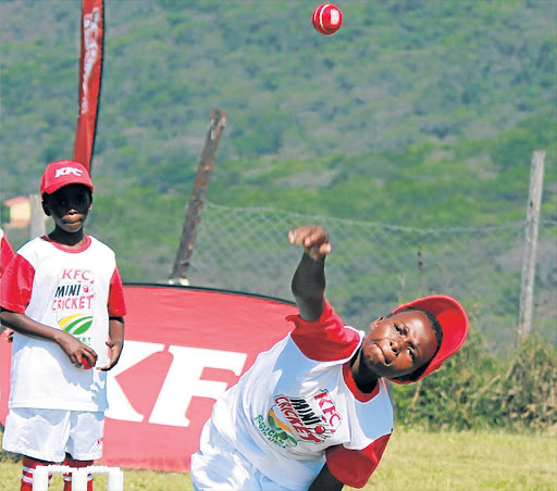 TOP CHALLENGE: A Nomandi JS mini-cricketer bowls during training at the school yesterday in preparation for a clash with the Proteas next week