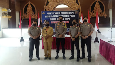 Tiga  Peserta Didik Sespimmen Polri 2021 Laksanakan Praktek Kerja Profesi (PKP) Di Polres Klungkung.