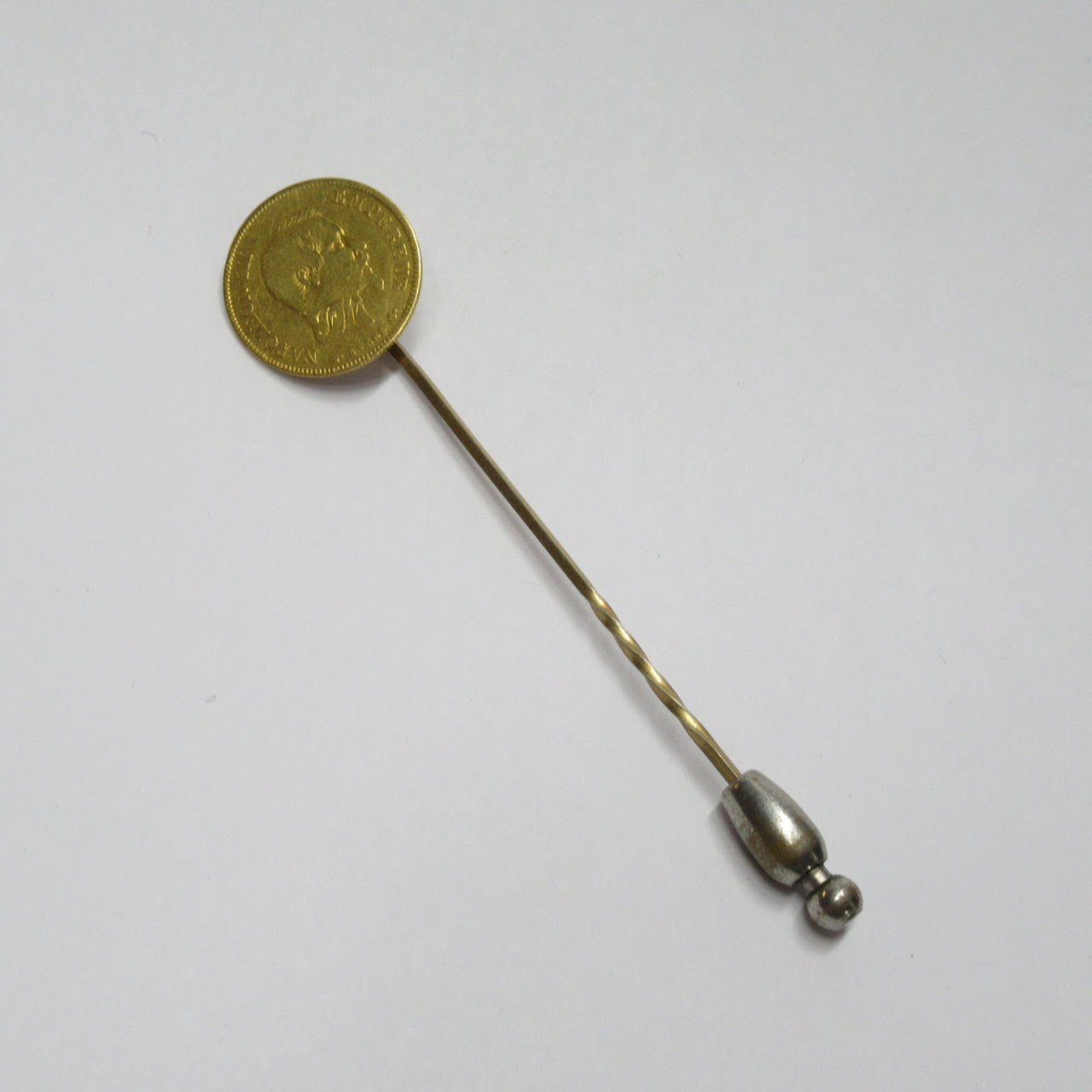 22K Gold French Coin Stick Pin