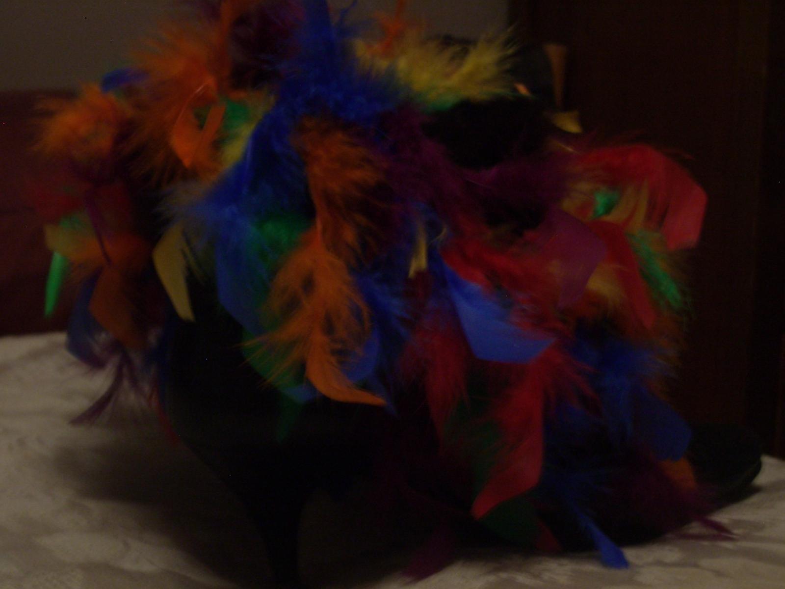 I added feather boa to