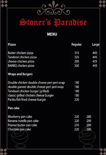 Stoners Paradise menu 