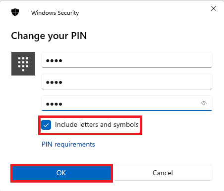 Modifica del PIN di accesso