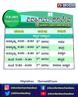 5th to 7th grade "Vidyagama Sanda" lessons broadcast on Chandana today