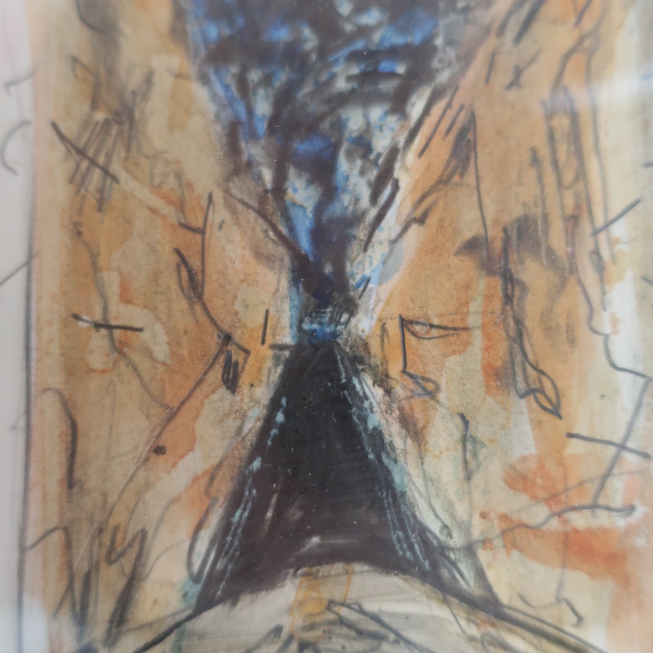 Bryan Hunt Signed Drawing and Watercolor