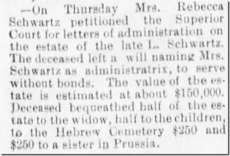 Louis Schwartz Estate Santa Cruz Sentinel 6_2_1893 pg 3