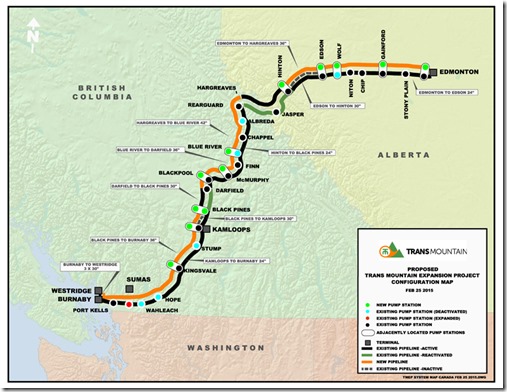 Trans Mountain pipeline route