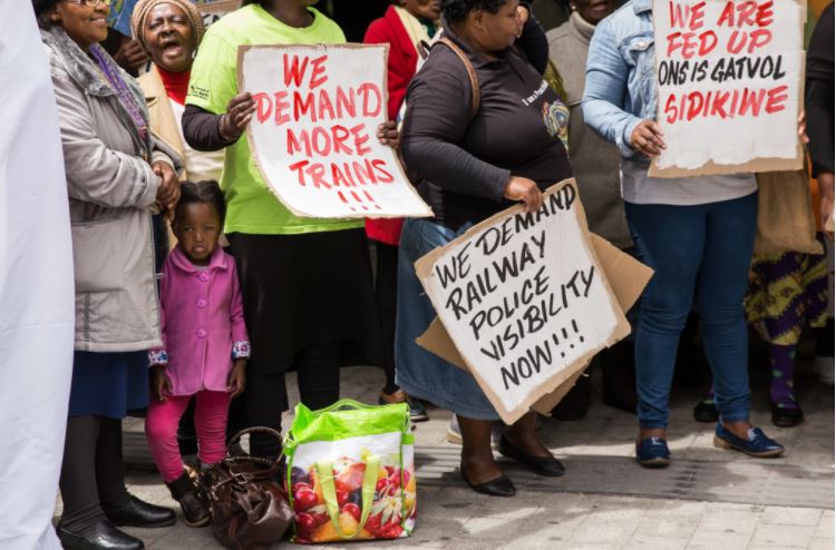 Commuters have been left stranded by Metrorail and PRASA. Archive photo of a protest.