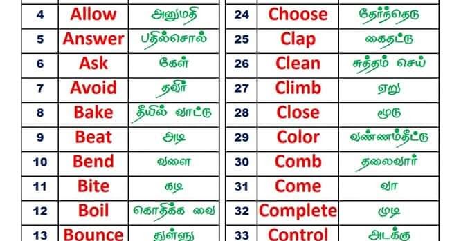 Movement verbs in Tamil