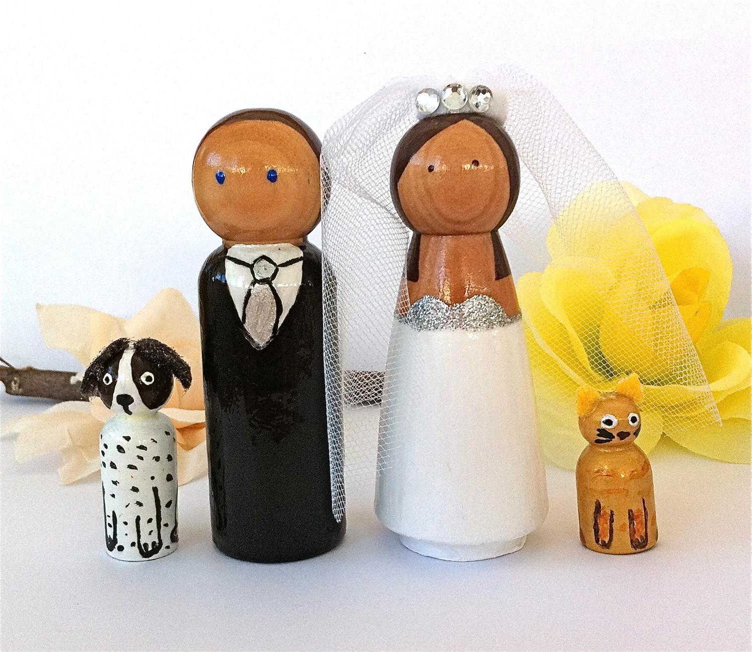 Wooden Wedding Cake Toppers