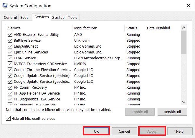 haga clic en Aplicar y luego en Aceptar