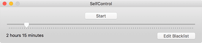 SelfControl ด้วยปุ่มแก้ไขบัญชีดำ