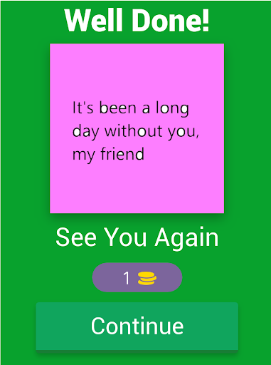 Guess the song by the lyrics