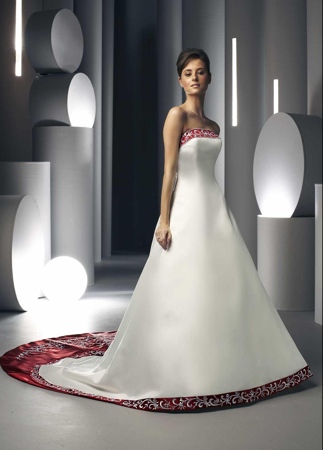 A line Strapless Wedding Dress  W2244506  Click to view Large Pictures 