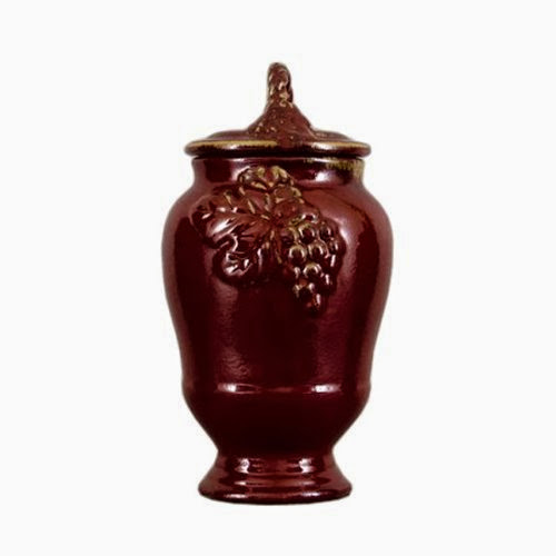  Red Majolica Pattern Medium Grape Jar with Lid, 7 x 7 x 13 (in.)