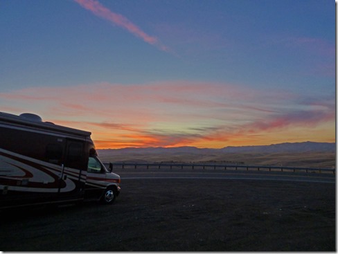 Sunset over the Coastal Range, from California Aqueduct Vista Point, I-5