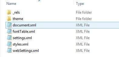 xml docx 내용