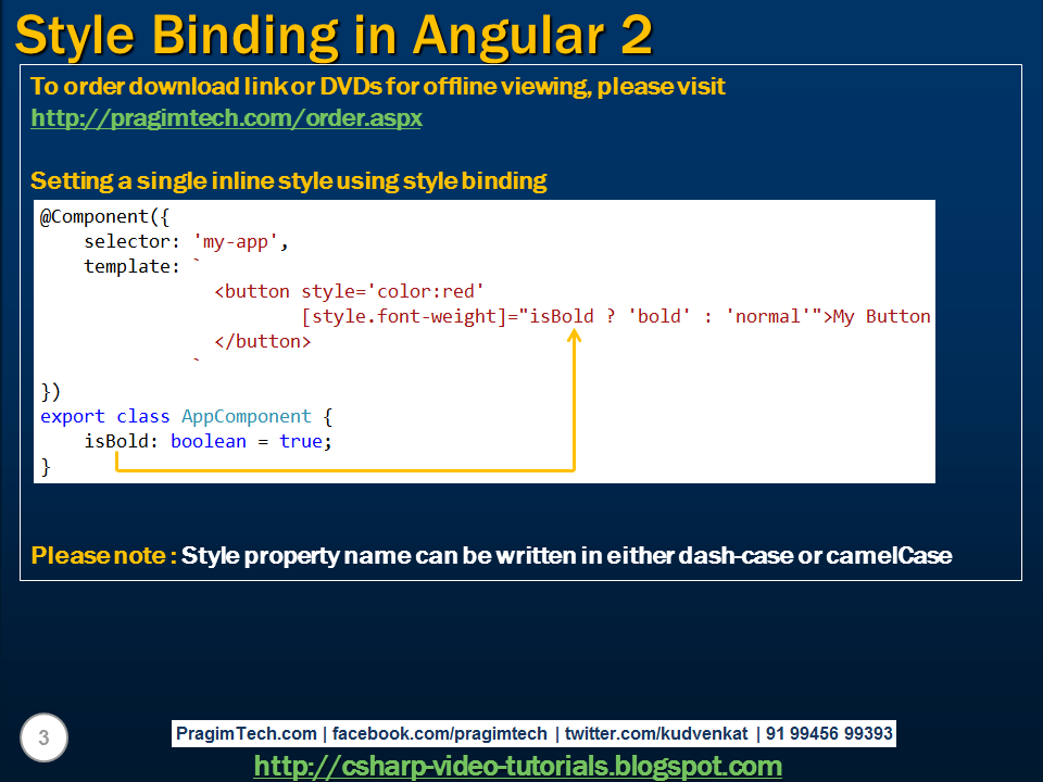 Sql Server Net And C Video Tutorial Style Binding In Angular 2