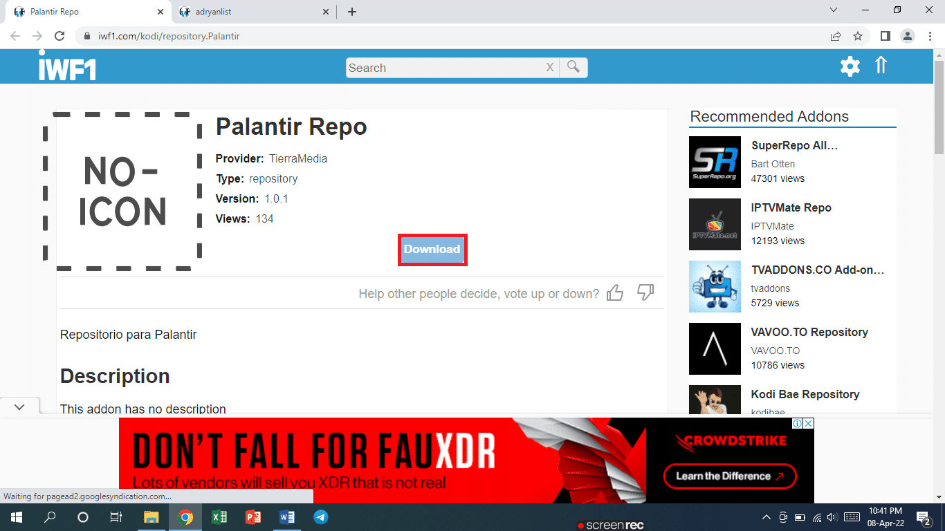 Palantir.  Cómo ver películas en español en Kodi