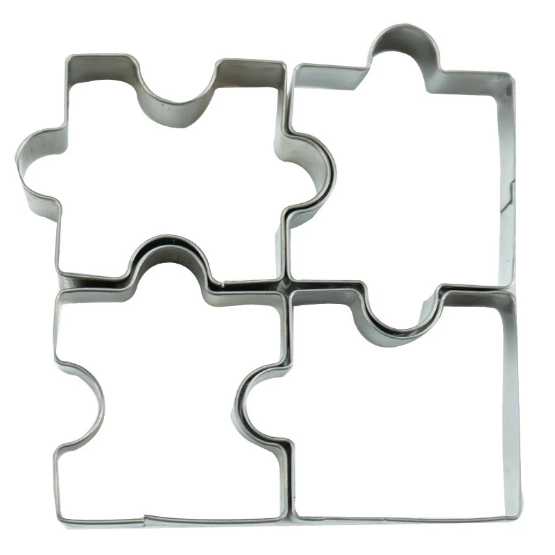 Title 4, Cakevormen set van 4 roestvrijstalen biscuitvor...