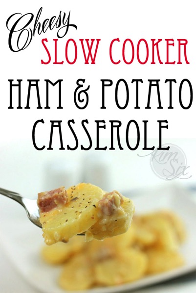 Cheesy slow cooker ham and potoato casserole