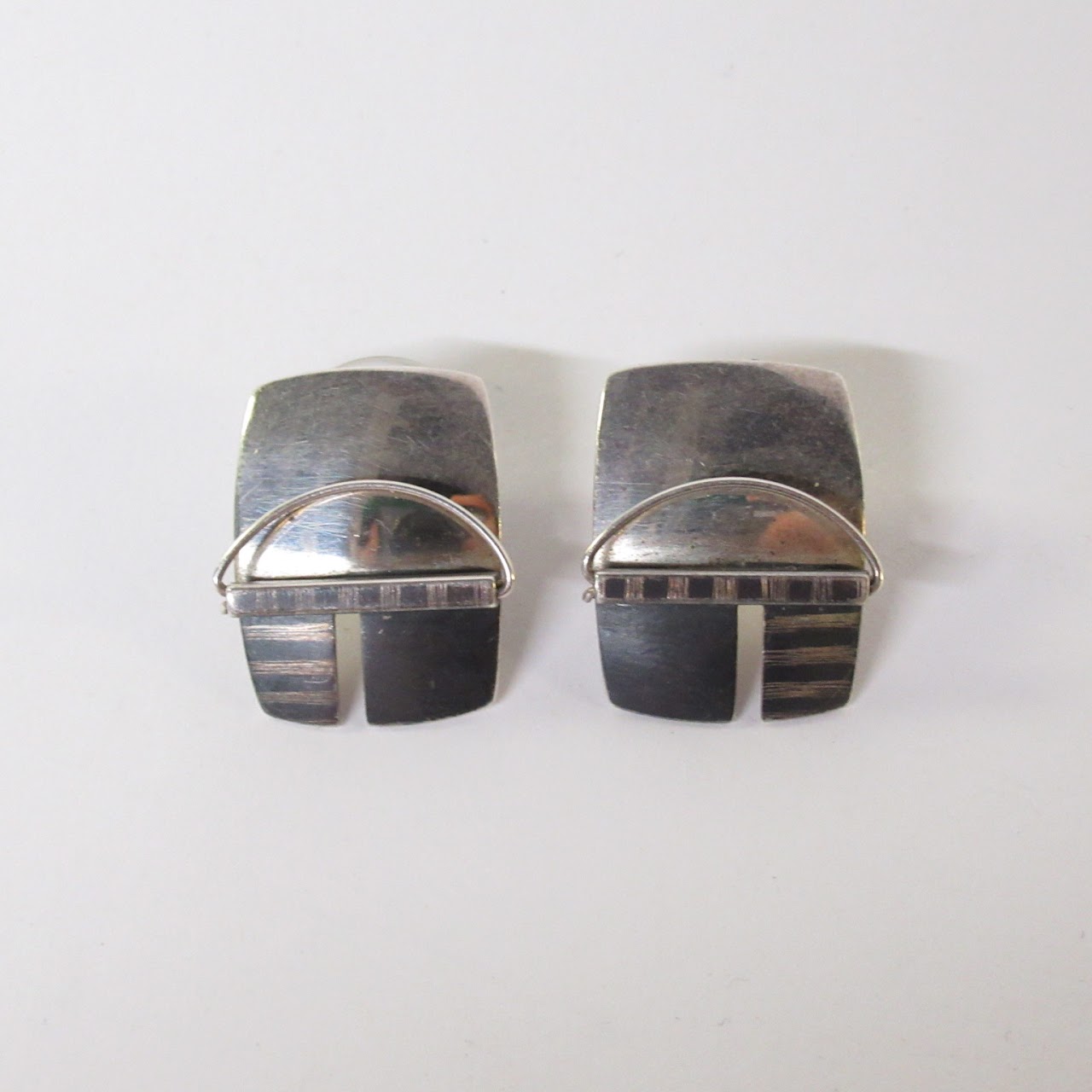 Sterling Silver Modernist Earrings