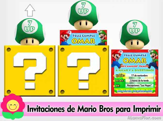 Invitaciones Mario Bros