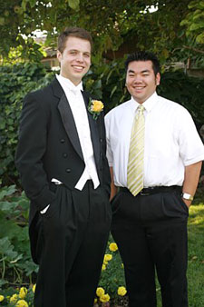 Photo of Brian and I on August 20, 2005 at Tracis house in American Fork, UT. Photo courtesy of Brian Brown. Photo of Brian and I on August 20, 2005 at Tracis house in American Fork, UT. Photo courtesy of Brian Brown.