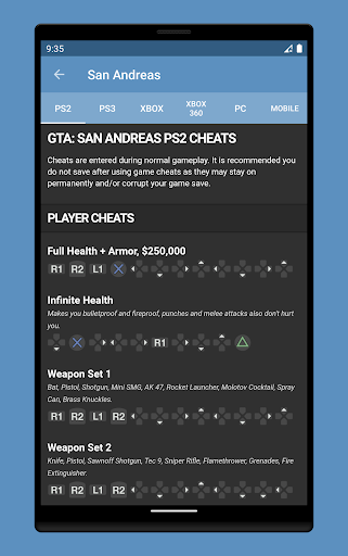 Download do APK de Cheats para GTA 5 (PS3) para Android