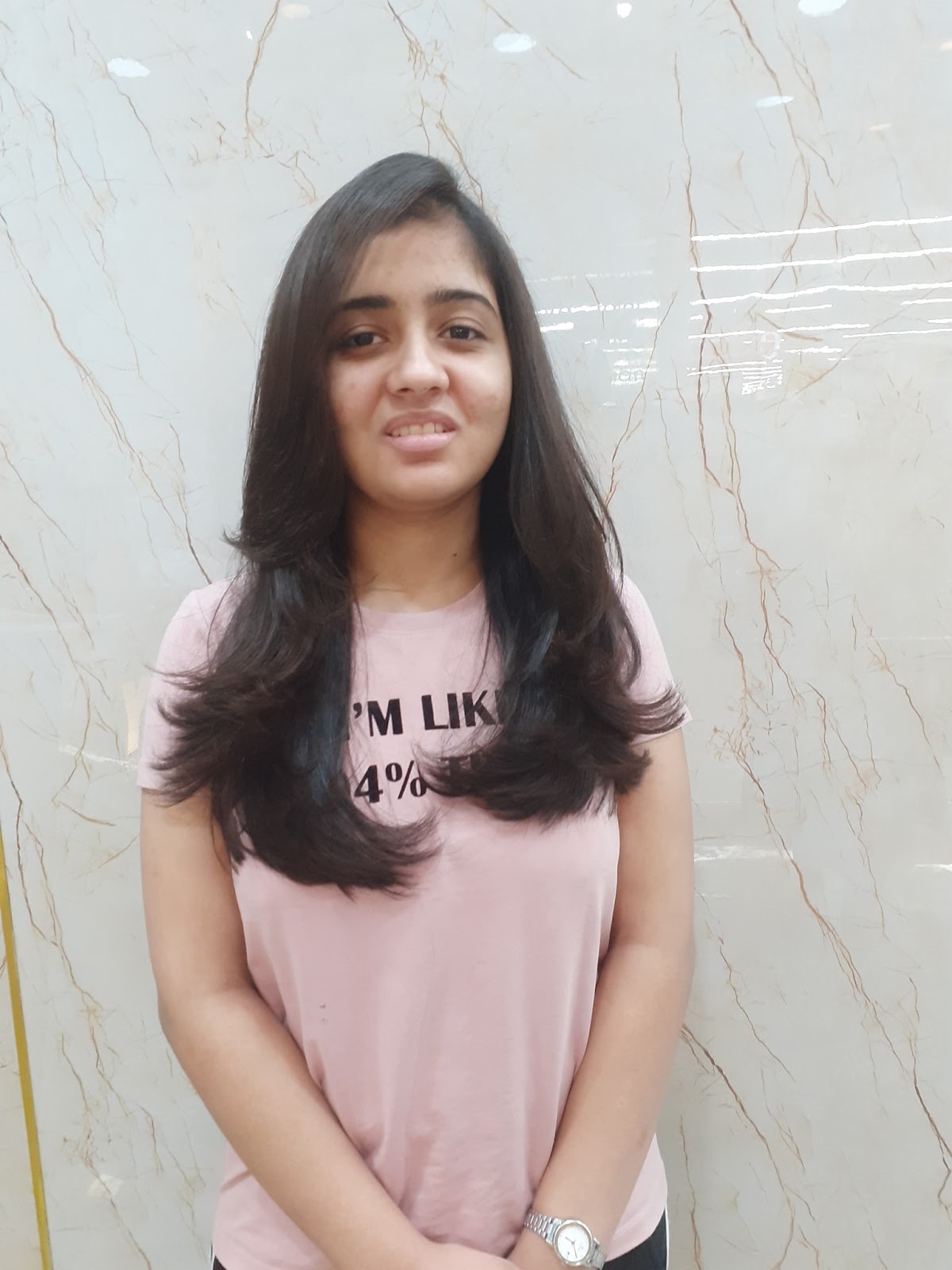 College girl's mid back length hair cut - Village Barber Stories