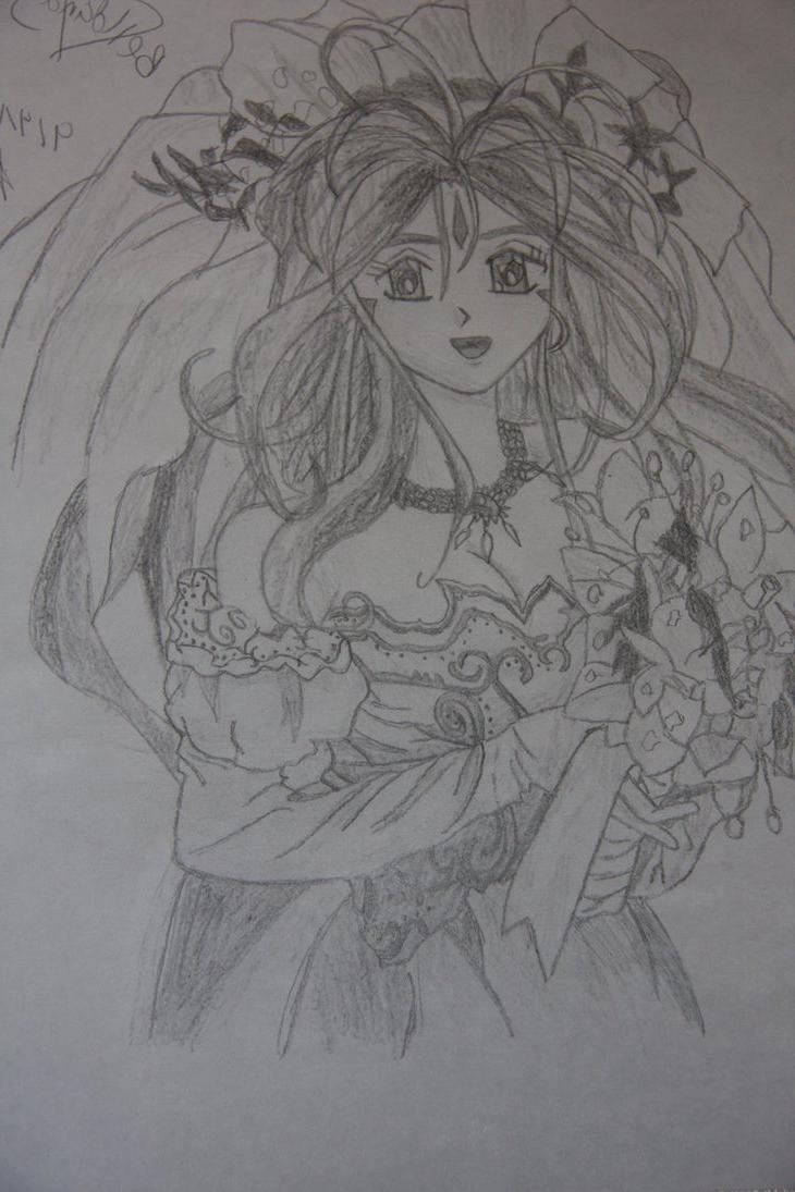 Belldandy in her wedding dress