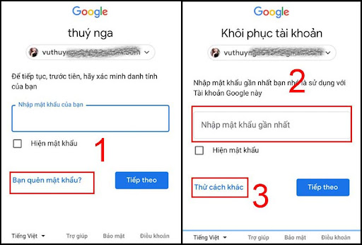 Chọn Bạn quên mật khẩu?