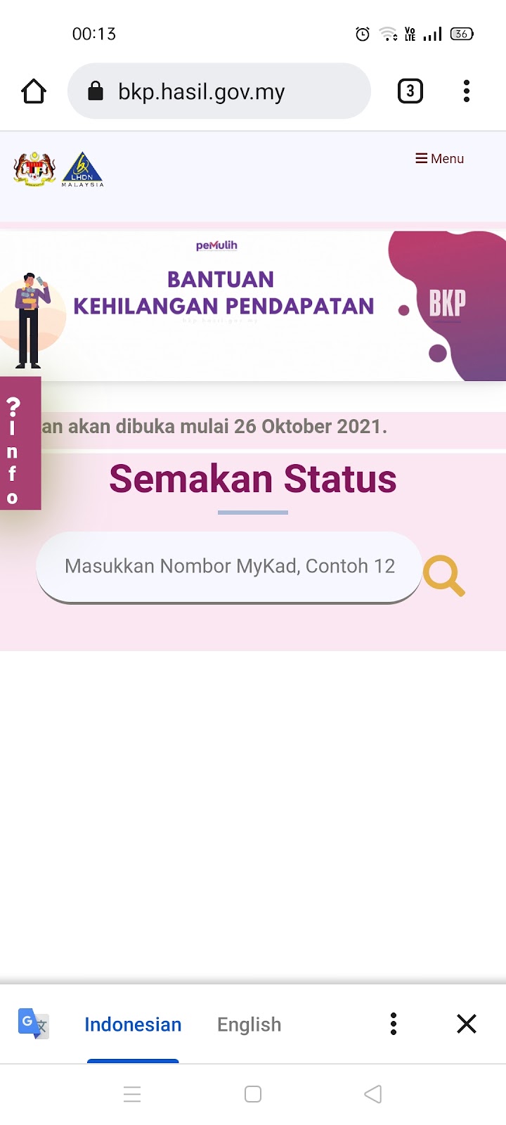 My daftar gov bkp hasil Cara Mohon