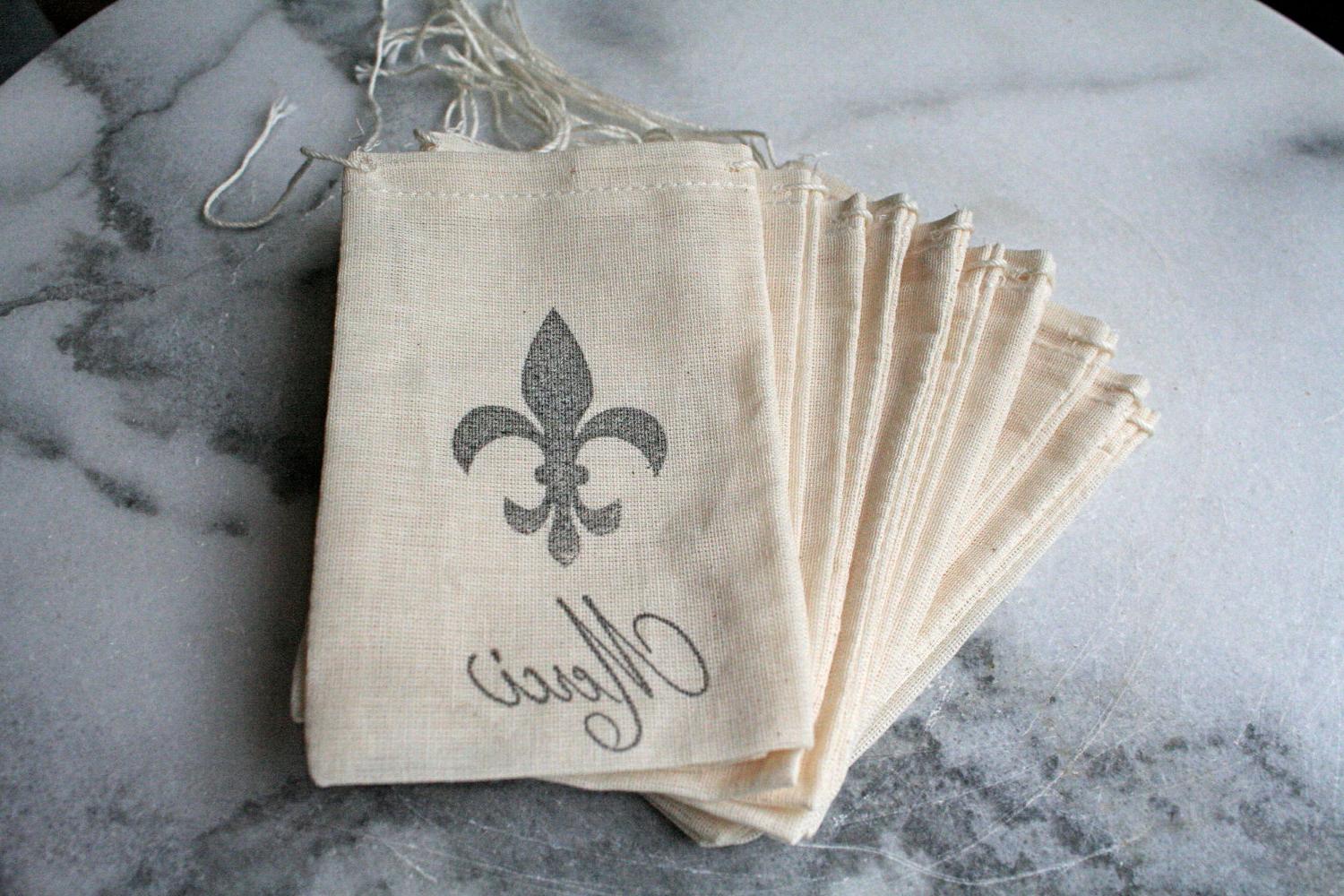 Wedding favor bags, muslin,