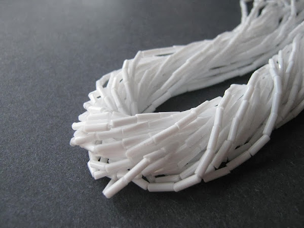 Opaque White Bugle Beads