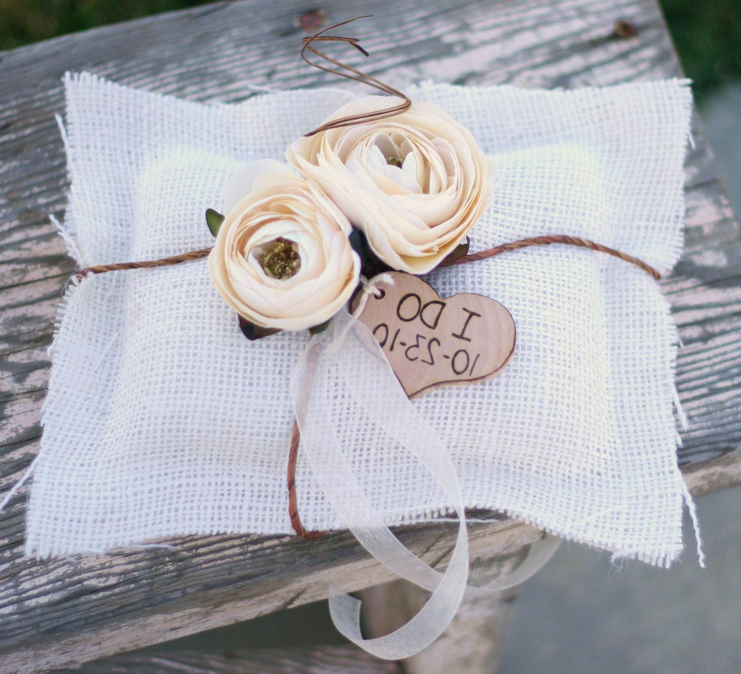 Rustic Ring Bearer Pillow