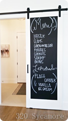 chalkboard barn door