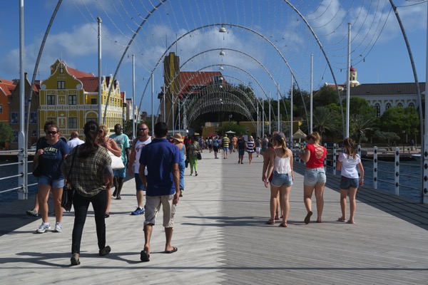 Walking across Bridge