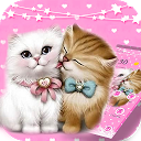 Download Pink Lovely Kitten Cartoon Theme Install Latest APK downloader
