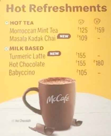 McDonald's menu 