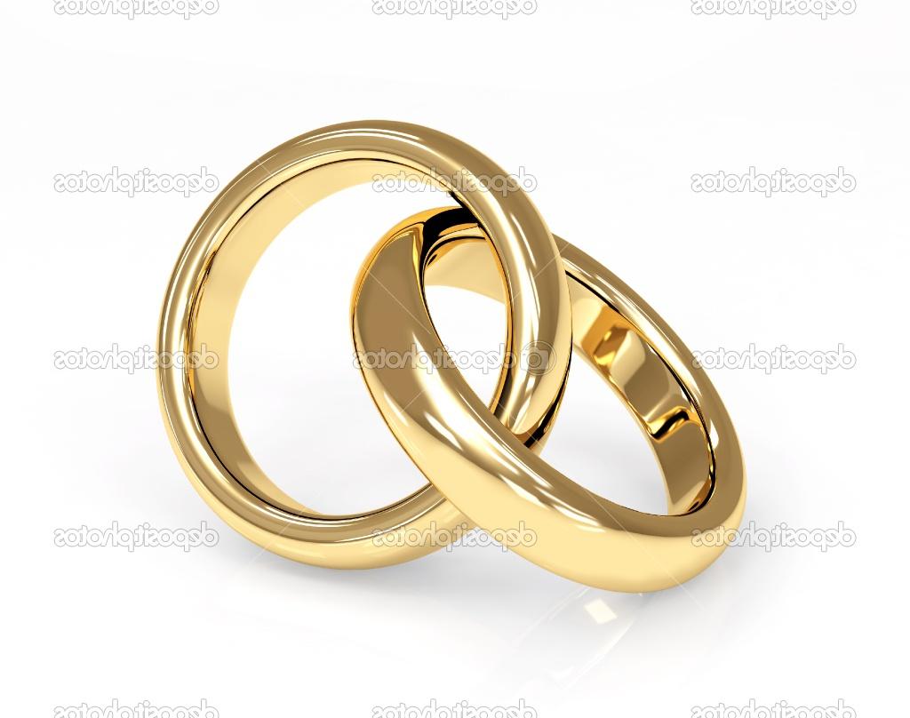 Two 3d gold wedding ring.