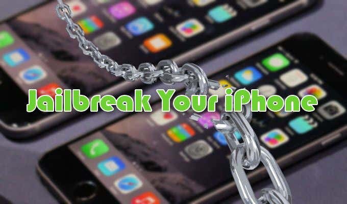 Изображение айфонов с цепочкой на них и надписью «Взломай свой iPhone».