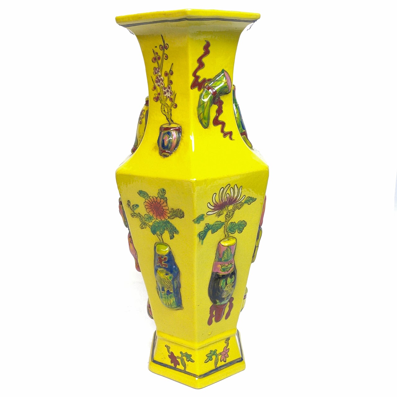 Asian Hand-Painted Porcelain Vase Pair