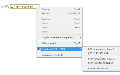 Gerador de CPF e CNPJ