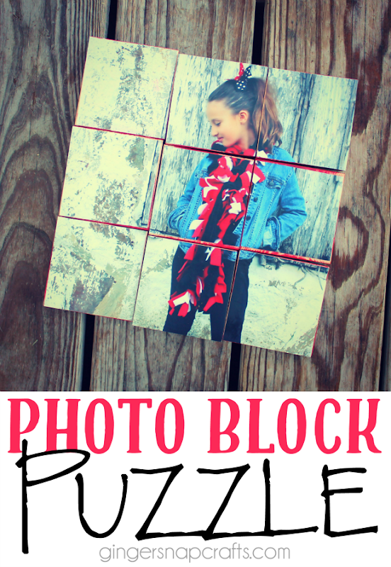 Photo Block Puzzle at GingerSnapCrafts.com #decoartprojects #ad