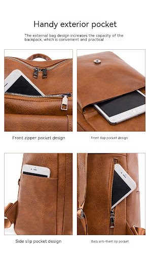 Title 8, Retro Large Capacity Contrast Color Womens PU ...