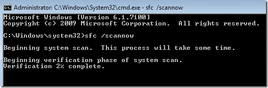 Windows 7 systeembestandscontrole